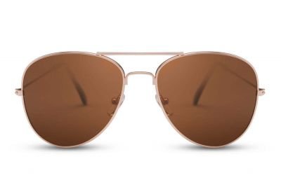 Golden Aviator With Brown Glasses